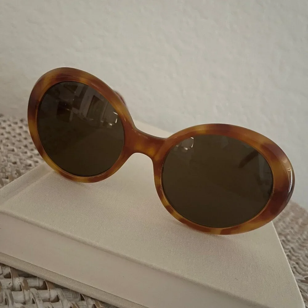 Italy Vintage ROBE DI KAPPA 90's Amber Tortoise Sunglasses Oval/Round - Picture 6 of 15